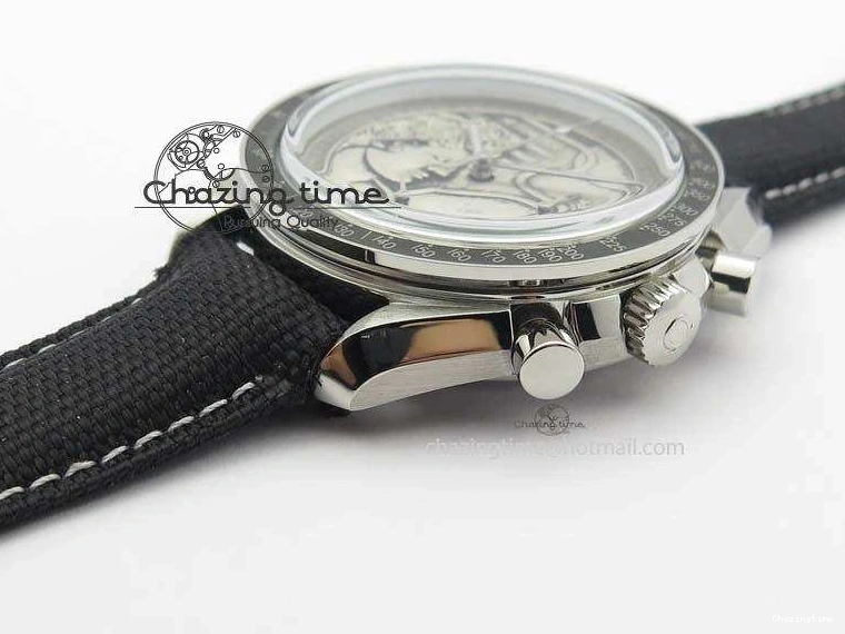 0701 Speedmaster JHF SS ‘Work on the Moon’ Gray Dial On Black Nylon Strap WaterResistant 8207
